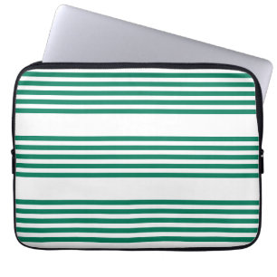 Housse Pour Ordinateur Portable Motif à cinq bandes vert et blanc de la forêt