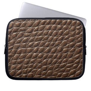 Housse Pour Ordinateur Portable Motif à effet de cuir marron