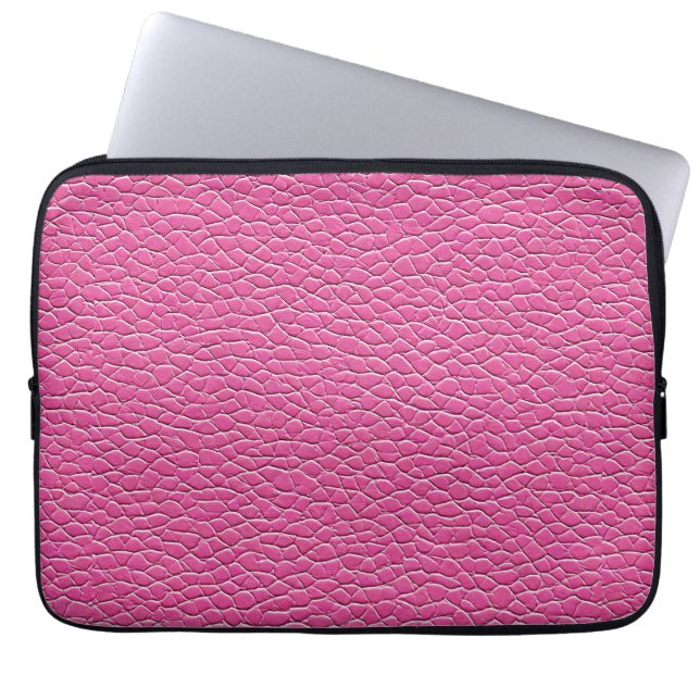 Housse Pour Ordinateur Portable Motif à effet de cuir rose (Devant)