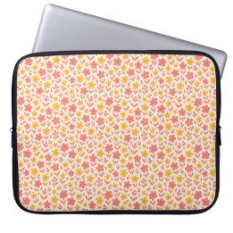 Housse Pour Ordinateur Portable Motif à fleurs rose et jaune