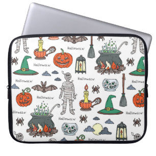 Housse Pour Ordinateur Portable motif à main vintage sur le thème de Hallowe
