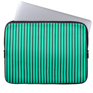 Housse Pour Ordinateur Portable Motif à rayures verticales sarcelle