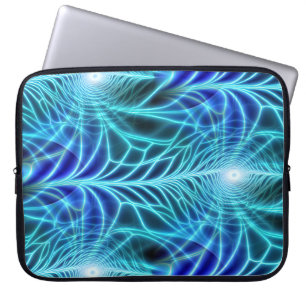 Housse Pour Ordinateur Portable Motif à répétition électrique bleu brillant