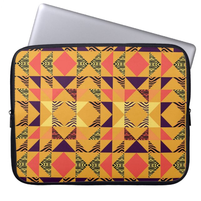 Housse Pour Ordinateur Portable Motif Abstrait Memphis Pastel Triangle. (Devant)