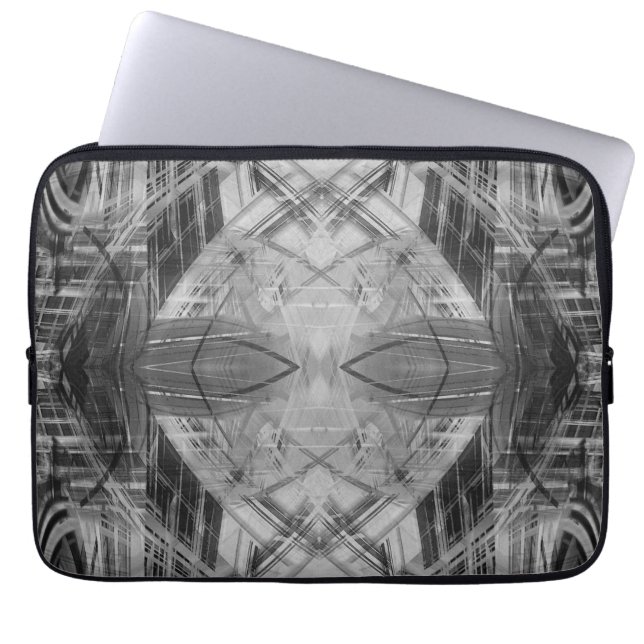 Housse Pour Ordinateur Portable Motif abstrait noir et blanc (Devant)