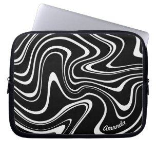 Housse Pour Ordinateur Portable Motif Abstrait noir et blanc - Personnalisable !
