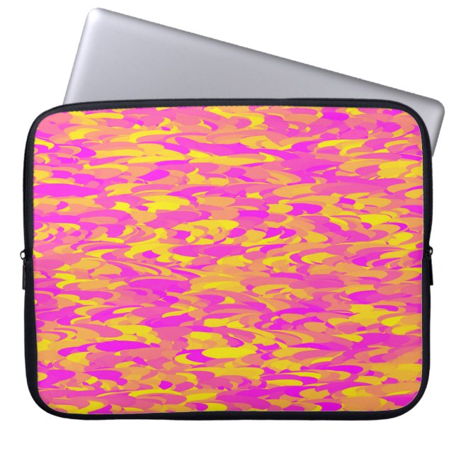 Housse Pour Ordinateur Portable Motif Abstrait rose jaune orange (Devant)