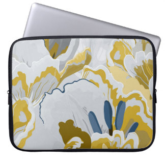 Housse Pour Ordinateur Portable motif Abstrait sans soudure. gris clair, jaune, g