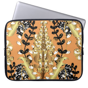 Housse Pour Ordinateur Portable motif abstrait sur arrière - plan jaune orange ave