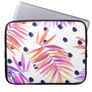 Housse Pour Ordinateur Portable Motif acrylique Feuille de palme tropicale