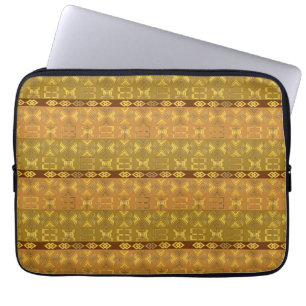 Housse Pour Ordinateur Portable motif africain ethnique avec des simbols d'Adinkra