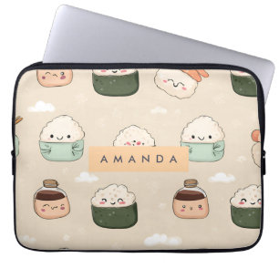 Housse Pour Ordinateur Portable Motif alimentaire japonais personnalisé Kawaii Sus