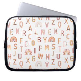 Housse Pour Ordinateur Portable Motif Alphabet arc-en-ciel amusant