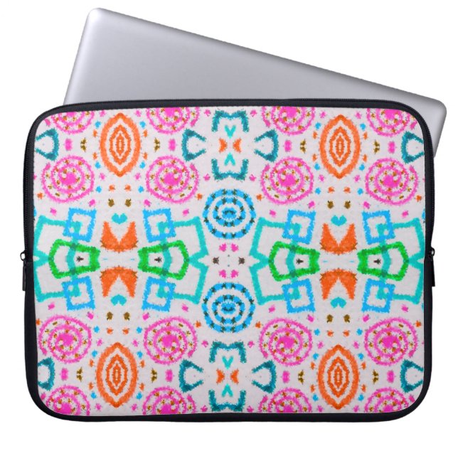 Housse Pour Ordinateur Portable Motif américain. Impression Ikat transparente. Mod (Devant)