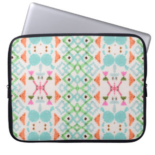 Housse Pour Ordinateur Portable Motif américain. Impression Ikat transparente. Vin