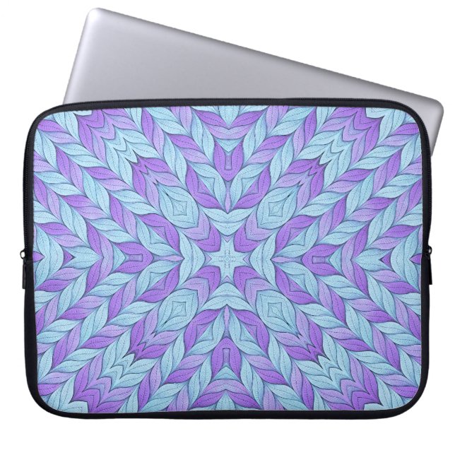 Housse Pour Ordinateur Portable Motif Améthyste Clair et Aqua Pâle (Devant)