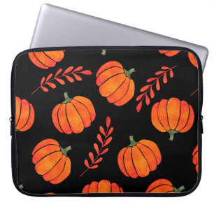Housse Pour Ordinateur Portable Motif aquarelle avec citrouille orange