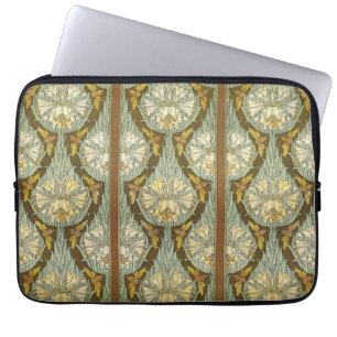Housse Pour Ordinateur Portable Motif Art Nouveau de lys et d'insectes de couleur 