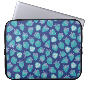 Housse Pour Ordinateur Portable Motif aux fraises bleues