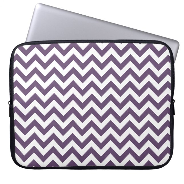 Housse Pour Ordinateur Portable Motif blanc pourpre de Chevron (Devant)