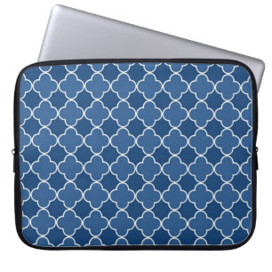 Housse Pour Ordinateur Portable Motif bleu de Quatrefoil d'ordinateur portable
