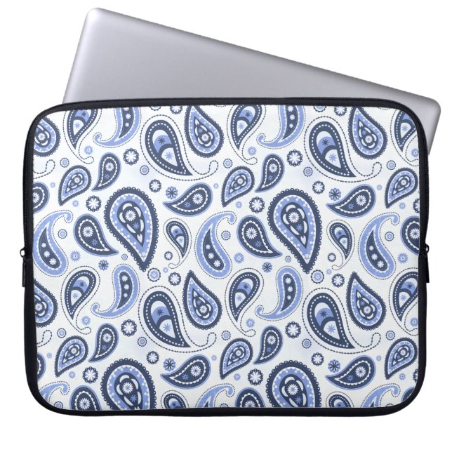 Housse Pour Ordinateur Portable Motif Blue Paisley (Devant)