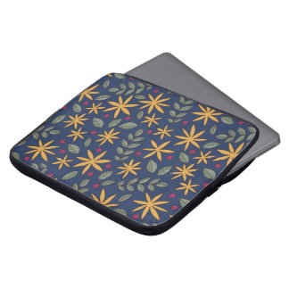 Housse Pour Ordinateur Portable Motif botanique à motif floral doré