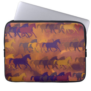 Housse Pour Ordinateur Portable motif brun des chevaux sauvages