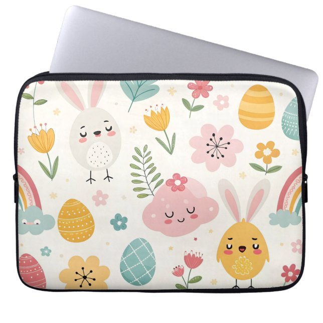 Housse Pour Ordinateur Portable Motif Bunny de Pâques (Devant)