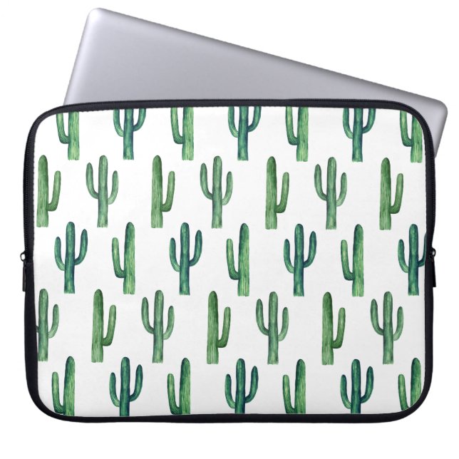 Housse Pour Ordinateur Portable Motif cactus vert aquarelle. Cactus verdoyants (Devant)