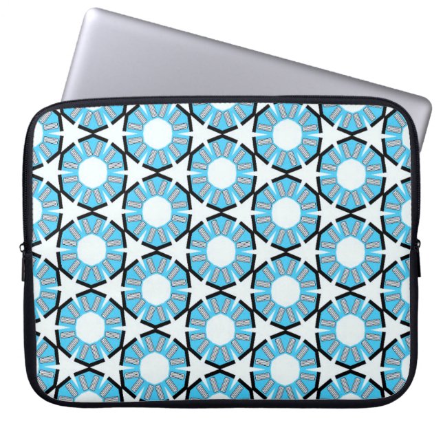 Housse Pour Ordinateur Portable Motif Cercles et étoiles bleus (Devant)