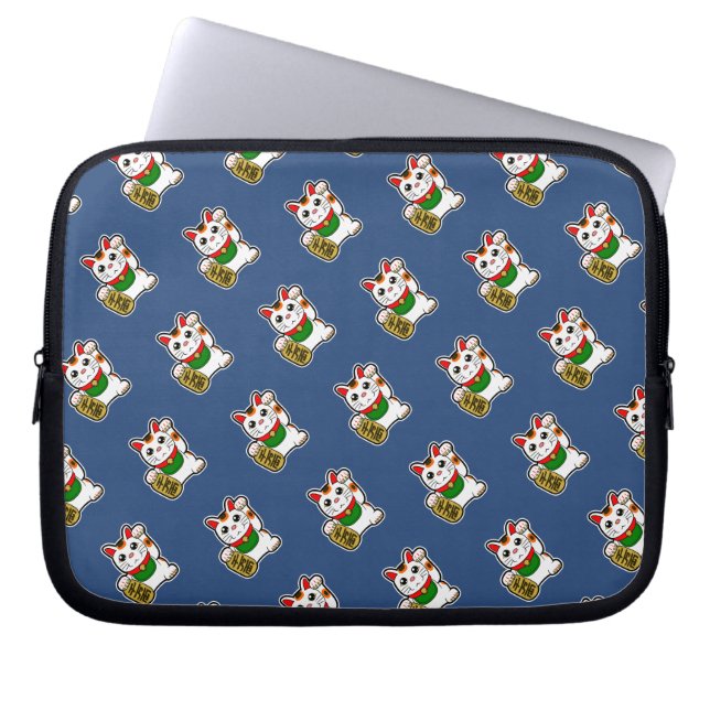Housse Pour Ordinateur Portable Motif Chat bleu foncé (Devant)