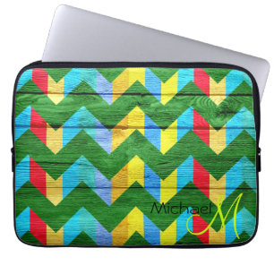 Housse Pour Ordinateur Portable Motif chevron en bois coloré #10