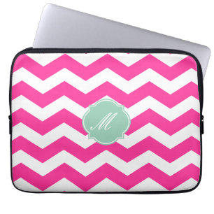 Housse Pour Ordinateur Portable Motif Chevron rose chaud