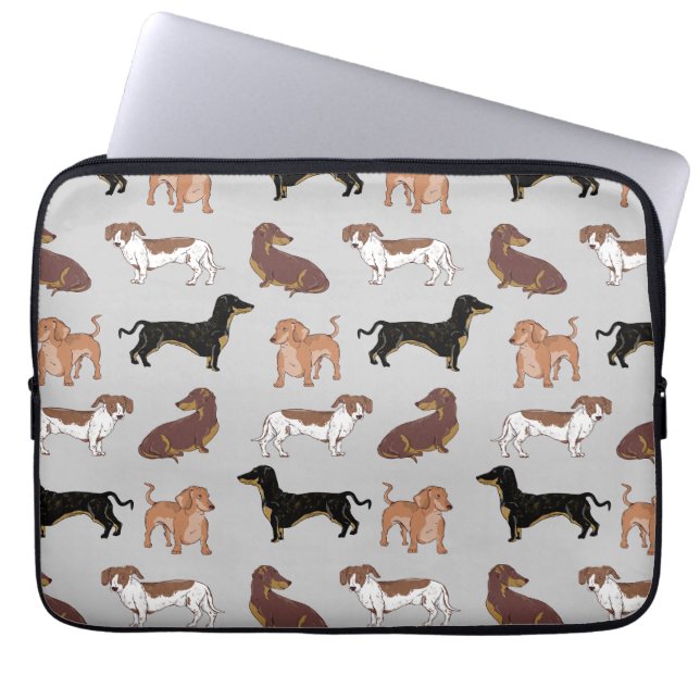 Housse Pour Ordinateur Portable Motif chien Dachshund (Devant)