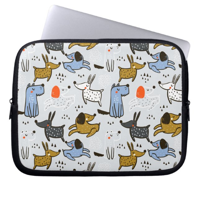 Housse Pour Ordinateur Portable Motif chien mignon Doodle (Devant)