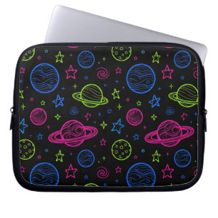 Housse Pour Ordinateur Portable Motif ciel nocturne minimaliste néon espace et pla