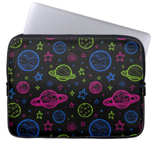 Housse Pour Ordinateur Portable Motif ciel nocturne minimaliste néon espace et pla