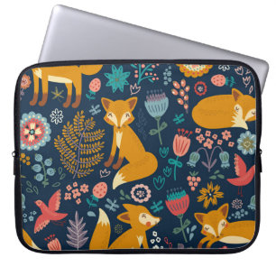 Housse Pour Ordinateur Portable Motif coloré avec un renard, motif, forêt, chute