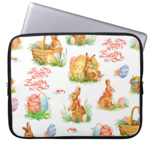 Housse Pour Ordinateur Portable Motif coloré sans soudure avec conce de pâques de