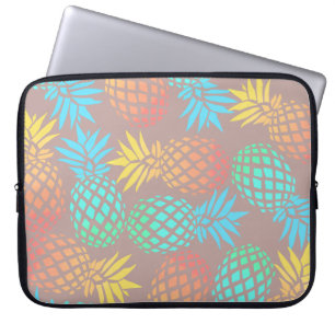 Housse Pour Ordinateur Portable motif coloré tropical d'ananas d'été élégant