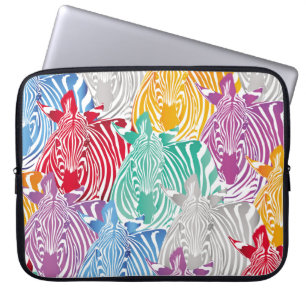 Housse Pour Ordinateur Portable Motif coloré zèbre sans soudure. Textu animal sauv