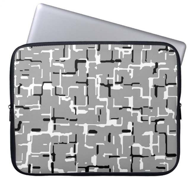 Housse Pour Ordinateur Portable Motif cool noir blanc gris (Devant)