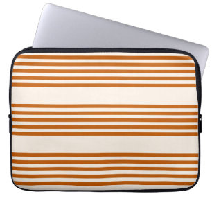 Housse Pour Ordinateur Portable Motif couleur orange brun et beige cinq rayures