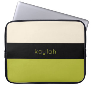 Housse Pour Ordinateur Portable Motif couleur vert Pistachio avec nom