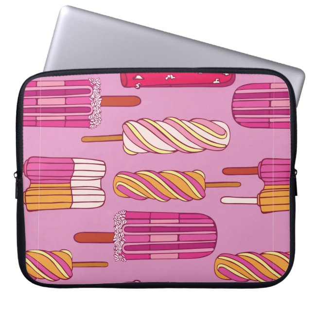 Housse Pour Ordinateur Portable Motif crème glacée, illustration.  (Devant)