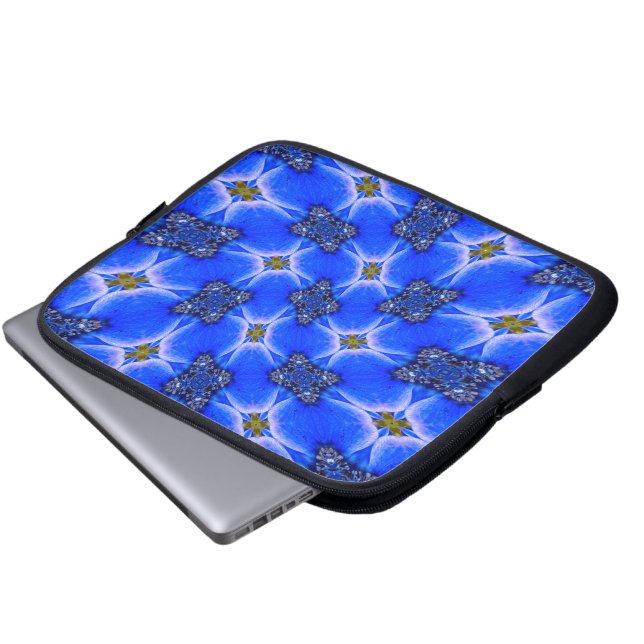 Housse Pour Ordinateur Portable Motif d'anémone du Jardin bleu (Devant bas)