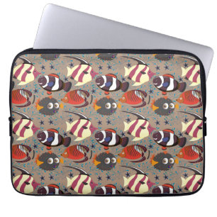 Housse Pour Ordinateur Portable Motif d'animaux aquatiques vie sous-marine océan
