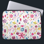 Housse Pour Ordinateur Portable Motif d'aquarelle florale<br><div class="desc">Une aquarelle assez moderne peinte de fleurs et de feuilles aux couleurs riches et parsemée sur un arrière - plan blanc. Art original de Nic Squirrell.</div>