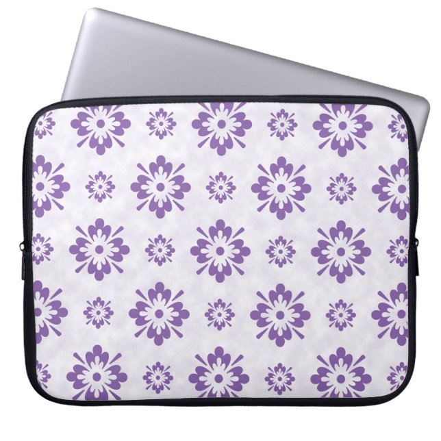 Housse Pour Ordinateur Portable Motif d'art fleuri violet (Devant)